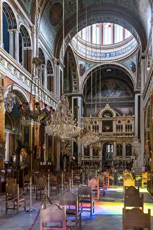 Neoclassical Greek Orthodox Church Drucke: Interior with altar, ornate interior