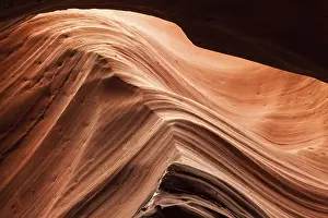 Eroded Rock Formations Drucke: Interior of Antelope Canyon, woderful orange waves made of stone