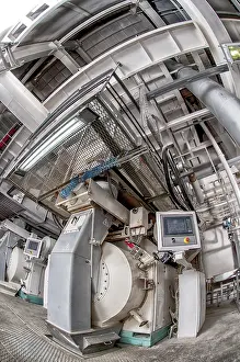 Industrial Production Line Drucke: Interior of automatic line for the production of feed