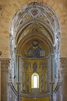 Southern Italy Architecture Drucke: The interior of the Cathedral of Cefalu