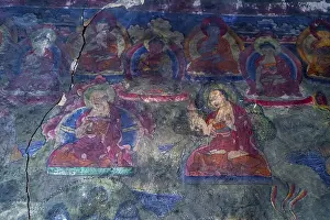 Nepal Monastery Drucke: Interior of the Garphu monastery