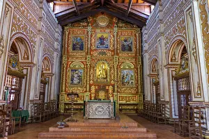 Unesco Site Bolivia Drucke: Interior of the mission of Concepcion