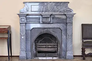 Residential Building Damage Drucke: The interior of an old fireplace