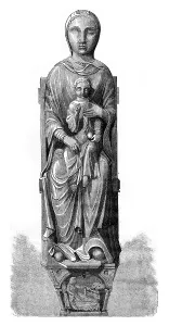 Vintage Engraved Illustrations Drucke: Interior paintings of the Virgin opens