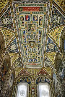 Tuscany Landmarks Europe Drucke: Interior of Piccolomini Library