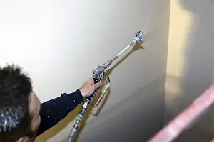 Construction Site Worker Drucke: Interior plastering work