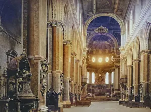 Historic Italian Architecture Photos Drucke: Interior view of the Cathedral of Naples