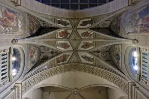 Drucke von Innenansicht, Decke, Gemälde, Kathedrale Notre-Dame de Luxembourg, Luxemburg-Stadt, Luxemburg Luxemburg Drucke: Innenansicht, Decke, Gemälde.