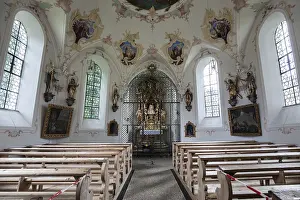 Sacred Building Interior Views Drucke: Interior view Loretto Chapel, Oberstdorf