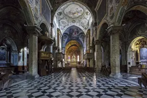 Northern Italy Sacral Building Drucke: Interior View of Monza Cathedral
