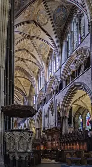 Salisbury Cathedral Interior Drucke: Interior View of Salisbury Cathedral