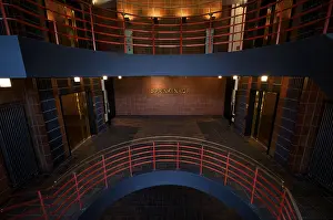 Hanseatic Town Architecture Drucke: Interior view, staircase, round