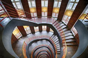 Spiral Staircase Interior Drucke: Interior view, staircase, round