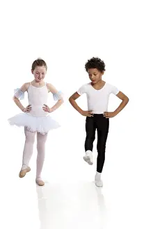 Youthful Dance Movement Drucke: Interracial children dancing together