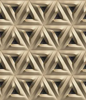 Abstract Geometric Shapes Drucke: An intricate 3D geometric pattern creates a visually engaging wallpaper design