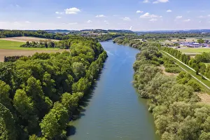 Southern Germany Aerial View Drucke: Isar between Loiching and Dingolfing