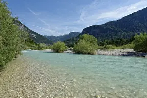 Karwendel Mountains Germany Drucke: Isar between Scharnitz and Mittenwald
