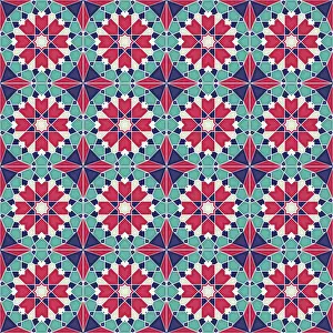 Islamic Geometric Pattern Drucke: Islamic geometric seamless vector pattern