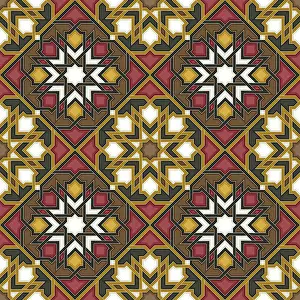 Islamic Geometric Pattern Drucke: Islamic geometric seamless vector pattern