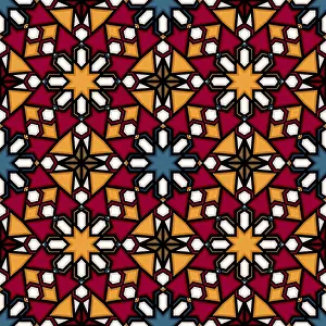Symmetrical Graphic Design Drucke: Islamic geometric seamless vector pattern
