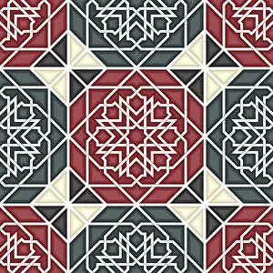 Islamic Geometric Pattern Drucke: Islamic geometric seamless vector pattern