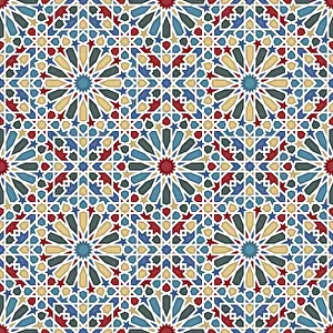 Symmetrical Graphic Design Drucke: Islamic geometric seamless vector pattern
