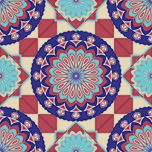Islamic Geometric Pattern Drucke: Islamic geometric seamless vector pattern