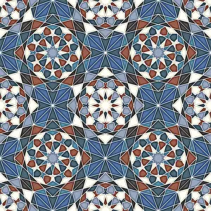 Islamic Geometric Pattern Drucke: Islamic geometric seamless vector pattern