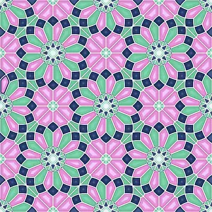 Islamic Geometric Pattern Drucke: Islamic geometric seamless vector pattern