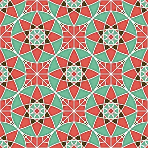 Islamic Geometric Pattern Drucke: Islamic geometric seamless vector pattern