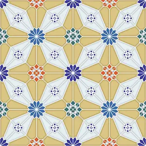 Islamic Geometric Pattern Drucke: Islamic geometric seamless vector pattern