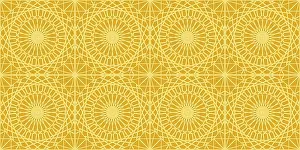 Drucke von Islamischer Goldschmuck-Ornament-Vektor-Seamless-Muster Geometrische Formen Drucke: Islamischer Goldschmuck-Ornament-Vektor-Seamless-Muster