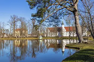 Waterfront Landscape Photography Drucke: Island pond Zabeltitz