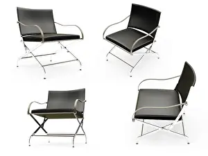 White Background Furniture Drucke: Isolated armchairs over white background