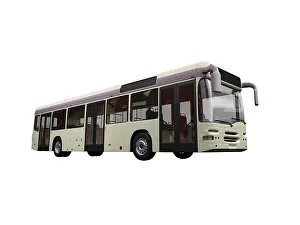 Local Traffic Transportation Drucke: Isolated bus on white background