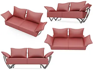 Collage Concept Image Drucke: Isolated collage of sofa over white background