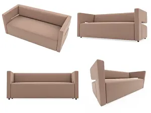 Collage Concept Image Drucke: Isolated collage of sofa over white background