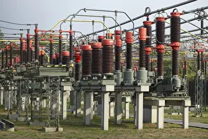 Energy Production Facility Drucke: Isolators at an electrical substation