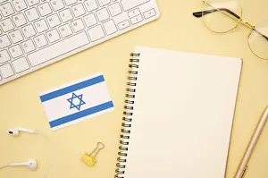Symbolic National Flag Drucke: Israel flag empty notebook