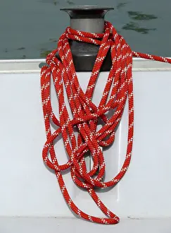 Italy Travel Photography Drucke: Italy, Emilia Romagna, rope on boat