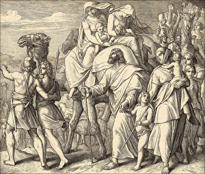 Western Asia Cultural Heritage Drucke: Jacob Flees Laban, Old Testament