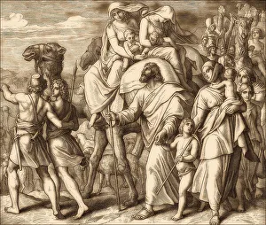 Jakob flieht Laban aus dem Alten Testament