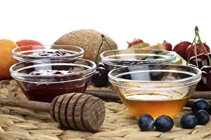European Blueberry Drucke: Jam and honey