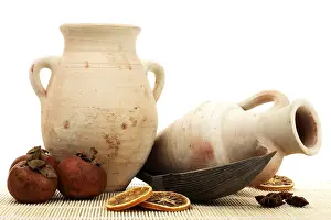 Studio Shot Decoration Drucke: Jars made of terracotta
