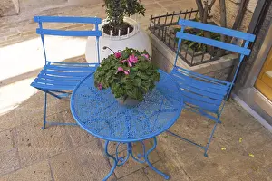 Sacred Building Urban Environment Drucke: Jerusalem, Israel, Cafes and restaurants of Nahalat Shiva tourist promenade and colorful umbrella street of Old City