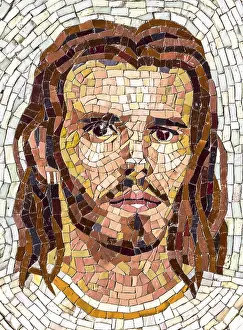 Christian Iconography Drucke: Jesus in a recent mosaic made with ancient techniques
