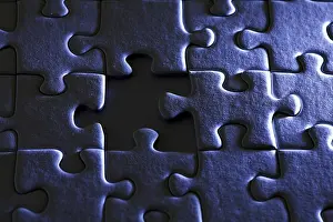 Close Up Jigsaw Puzzle Drucke: Jigsaw puzzle, one piece missing