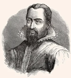 Johannes Kepler Portrait Drucke: Johannes Kepler oder Keppler, 1571