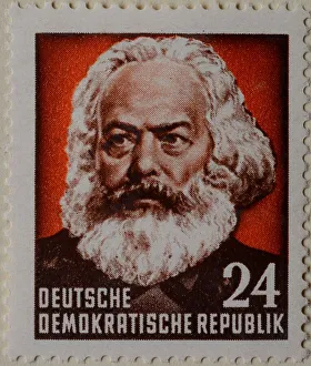 Historic German Democratic Republic Drucke: Karl Marx, a German philosopher
