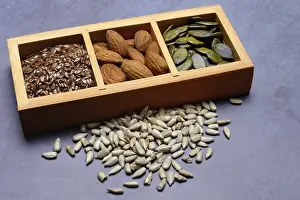 Sunflower Seed Mix Drucke: Kernels, mix of almond kernels